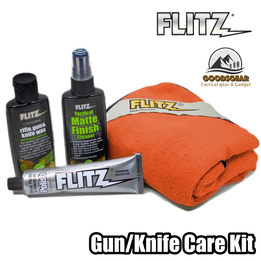 Flitz ชุดน้ำยาทำความสะอาดและดูแลรักษามีดและปืน Flitz Gun & Knife Care Kit