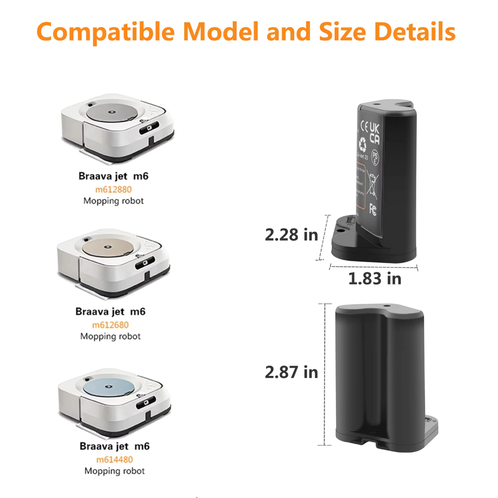 แบตเตอรี่สำหรับหุ่นยนต์ถูพื้น iRobot Braava jet m6 ชนิด รูปที่ 2