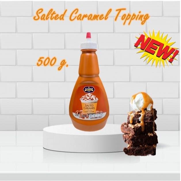 New Juniper Salted Caramel Topping 500g. (จูนิเปอร์ ซอลท์เท็ดคาราเมล ท็อปปิ้ง*500กรัม*)**จำกัดการสั่