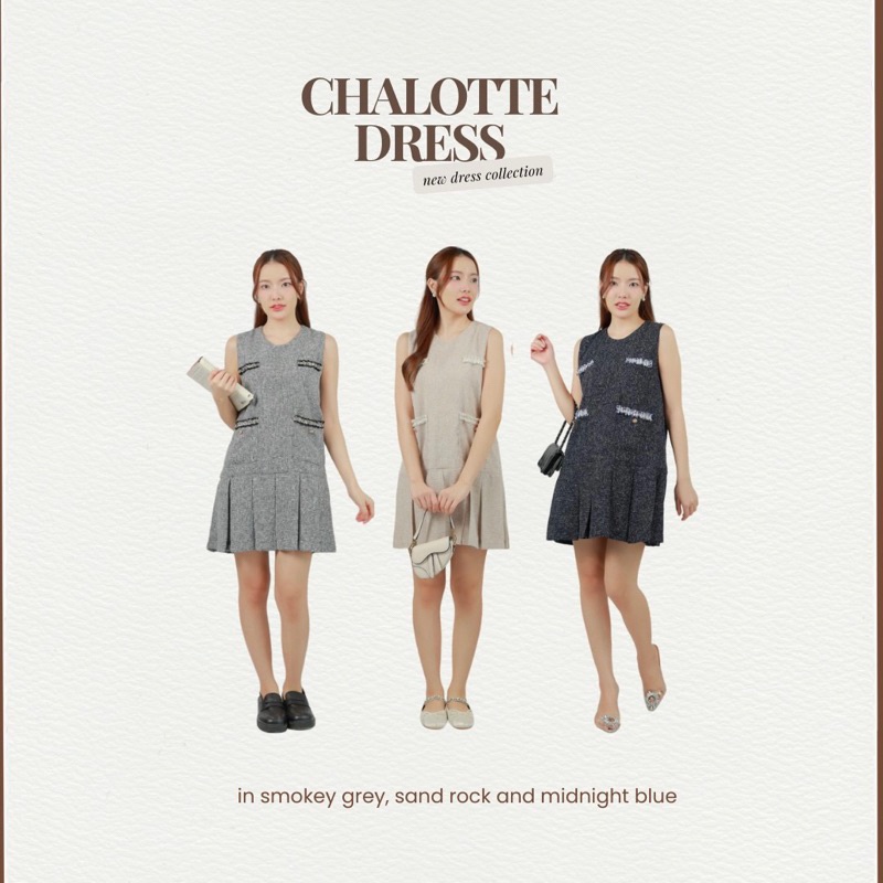 มีสีใหม่✨ shatamps chalotte dress เดรสสั้น เดรสแขนกุด