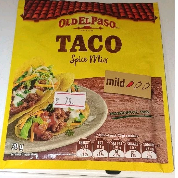 โอลด์ เอล พาโซ ซอสผงปรุงรส ทาโก้ แบบเม็กซิกัน 30 กรัม - Old El Paso Spice Mix Mexican for Taco 30 g