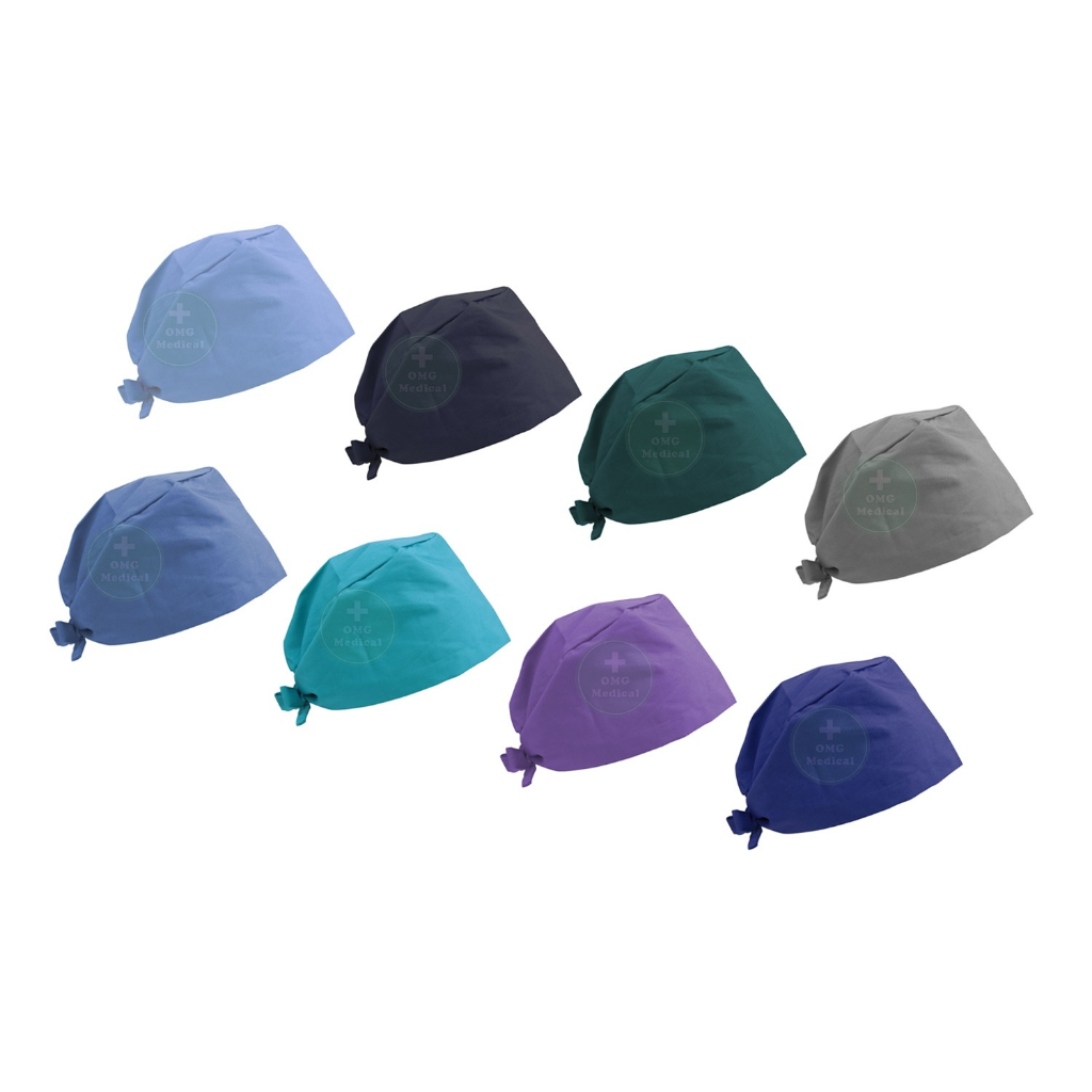 (ส่งจากไทย) หมวกคลุมผ่าตัด แบบไม่มีกระดุม หมวกสครับ คลุมผม หมวกหมอ พยาบาล ระบายอากาศ ผ้าcotton ยืดหยุ่น ปรับได้ - รูปที่ 6