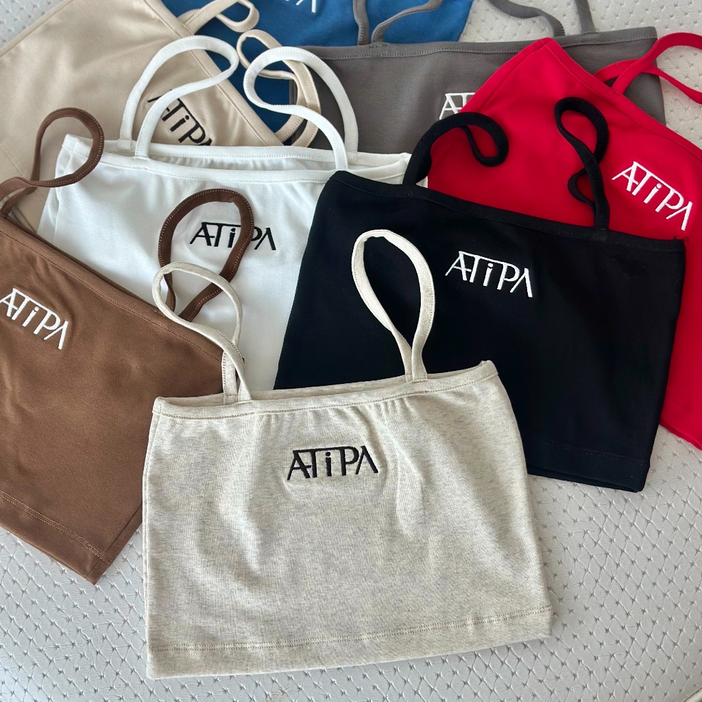 Atipashop - VISBY TANK TOP เสื้อสานเดี่ยว ปักโลโก้ ผ้ายืด มีหลายสี