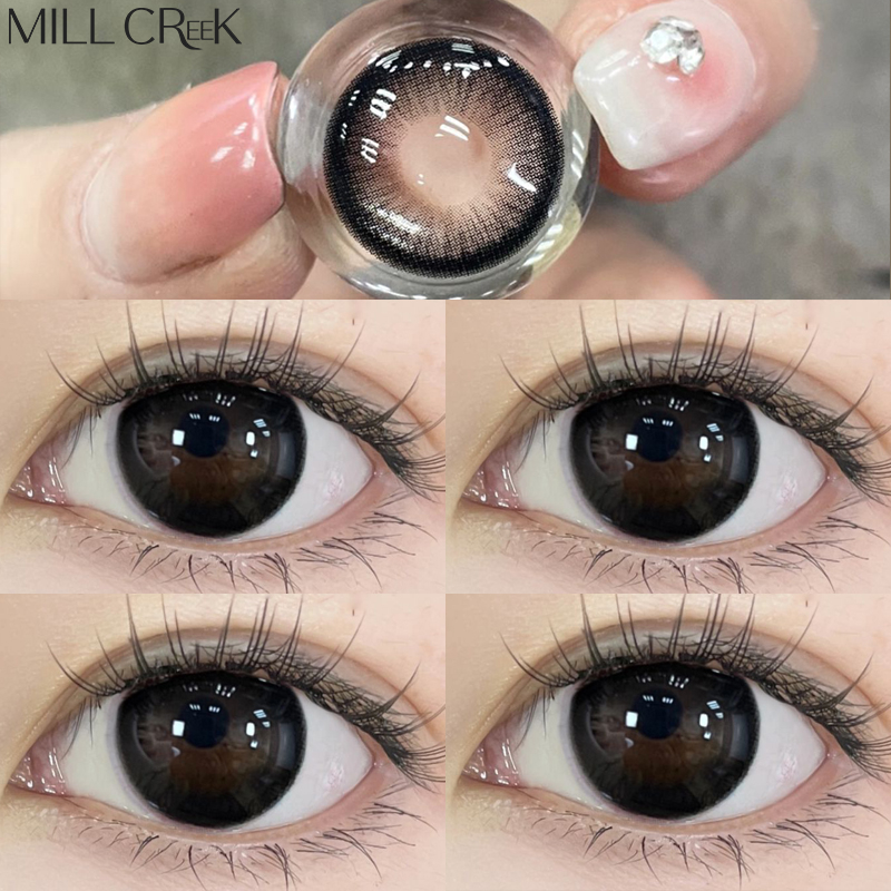 【✅มีค่าสายตา0.00–8.00】MILLCREEK  คอนแทคเลนส์ คอนแทคเลนส์สีดำ 14.5MM แต่งหน้าน่ารักเดทคอนแทคเลนส์ต