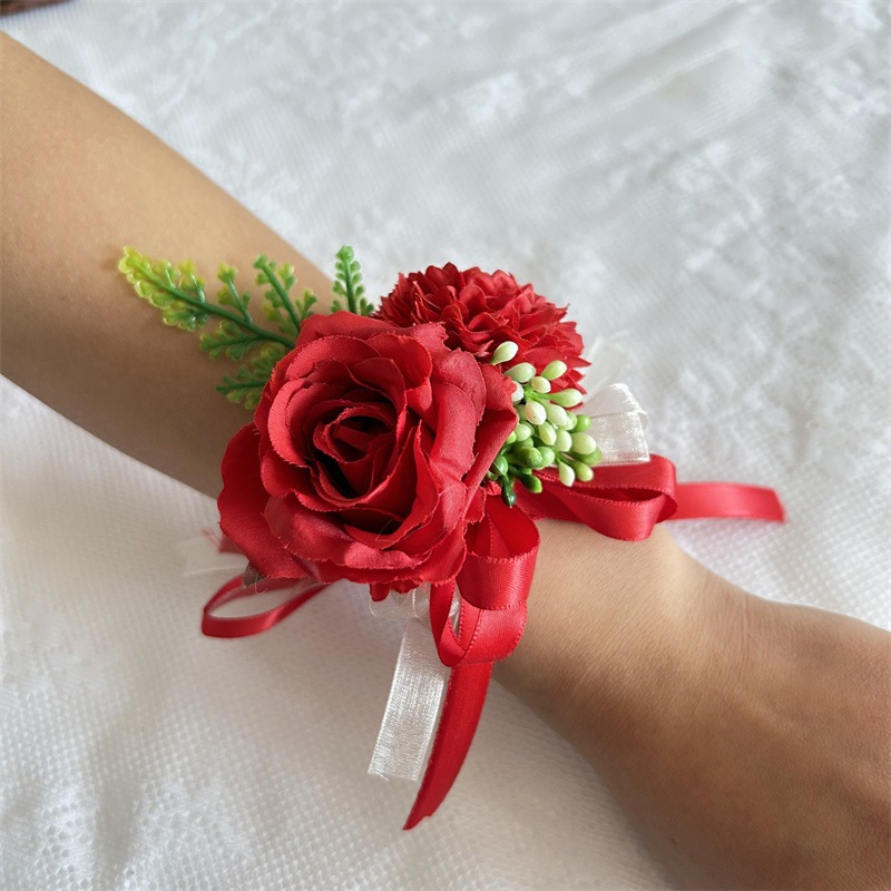 ริบบิ้นดอกไม้ผูกข้อมือเพื่อนเจ้าสาว หลากหลายสีสัน ราคา ถูกที่สุด ดีลบีเคเค แกลเลอรีภาพที่ 6