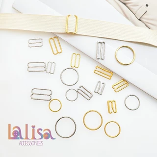 ตัวเลื่อน ตัวเลื่อนปรับสายเสื้อชั้นใน Bra Accessories แพค10ชิ้น (ตัวตะขอโลหะผสมเลข9) Alloy 9 buckle (D-1-E,MF-021)
