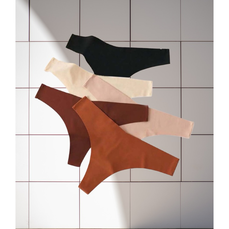 กางเกงในทรงตอง เนื้อนิ่ม เข้าร่องColor seamless thong panty