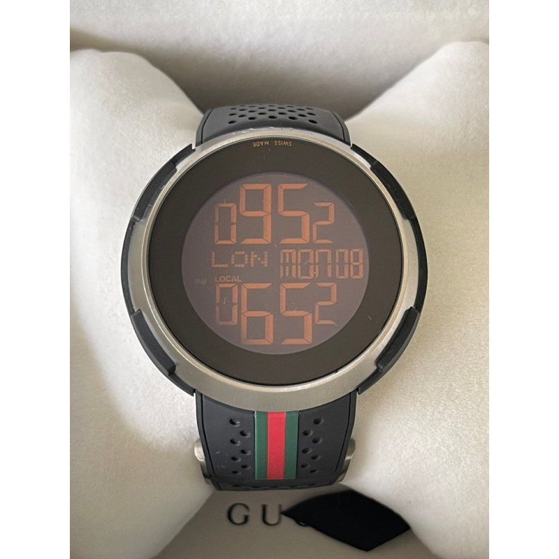 GUCCI Sports Digital Silver Blue 114 Series Men’s Watch YA114103