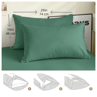 ปลอกหมอน 19 x 29 นิ้ว (48 x 74 cm) ปลอกหมอนหนุน 1 ชิ้น 2 ชิ้น Pillowcase