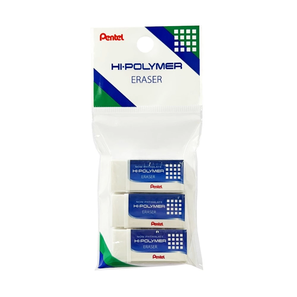 Pentel ยางลบ Hi-Polymer รุ่นมาตรฐาน ZEH-03WBT03 จำนวน 3 ก้อน