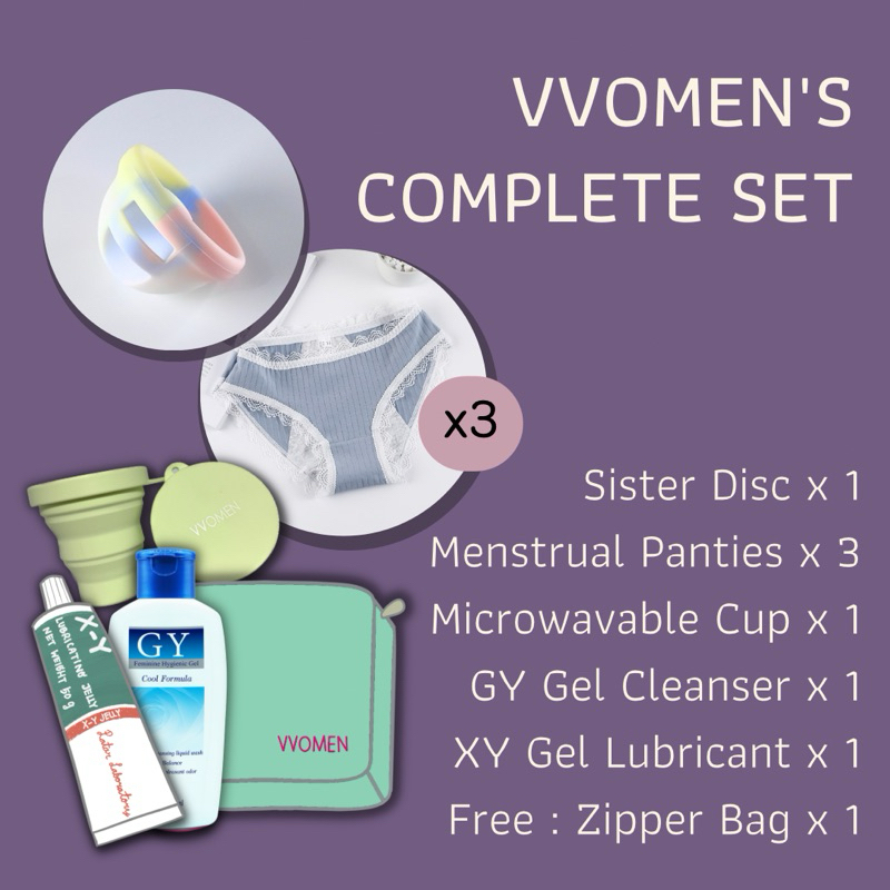 ( รุ่น Sister ) Complete Set VVOMEN Disc - ถ้วยอนามัยดิสก์ เซ็ตจัดเต็ม