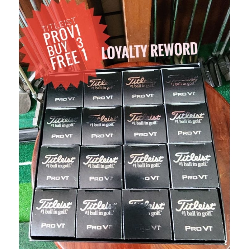 ลูกกอล์ฟ titleist ProV1 （Loyalty Reward >ซื้อ 3 โหลแถมฟรี 1 โหล）