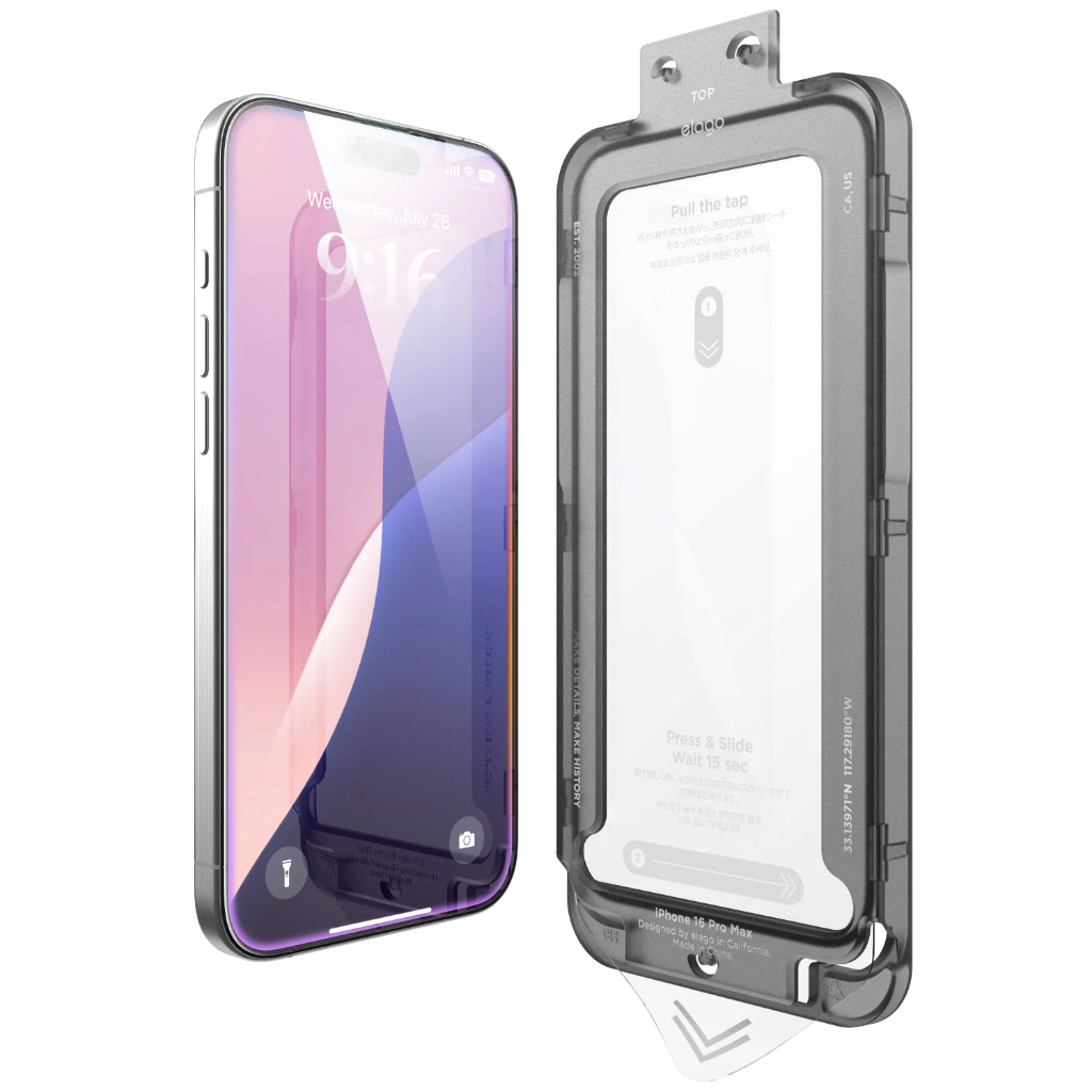 elago Tempered Glass Film Screen Protector for iPhone 16 ฟิล์มกระจกเต็มจอกันรอยนิ้วมือ รอยขีดข่วน