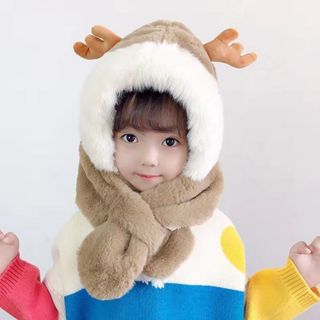 K74 หมวกและผ้าพันคอเด็กกันหนาว อายุ 4-7 ปี Baby Hat scarf อุ…