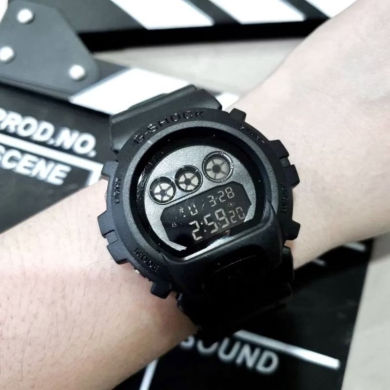 นาฬิกาทรงสปอร์ต ยักษ์ดำ DW6900 ใส่ได้ทุกวัยตั้งเวลาพร้อมเเถมฟรีกล่อง