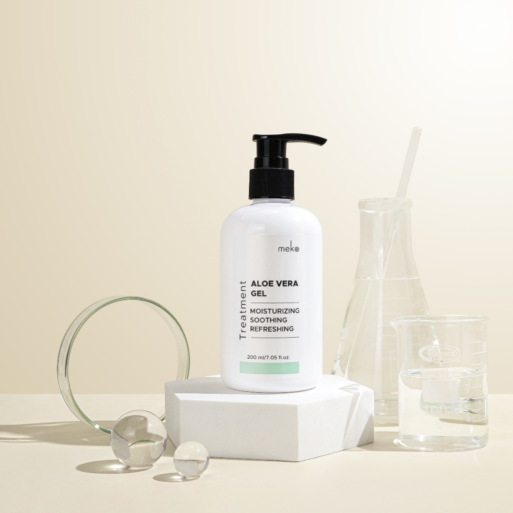 เจลนวดผิวหน้าอโลเวร่า (Aloe vera Gel) ใช้ที่เมโกะ คลินิก Meko Clinic  สูตรผิวชุ่มชื้น ขนาด 200 ml