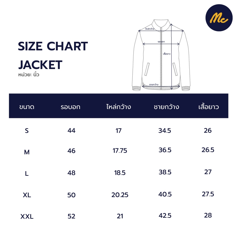 Mc jeans เสื้อแจ็คเก็ตบอมเบอร์ Unisex แขนยาว สีดำ MJCP077