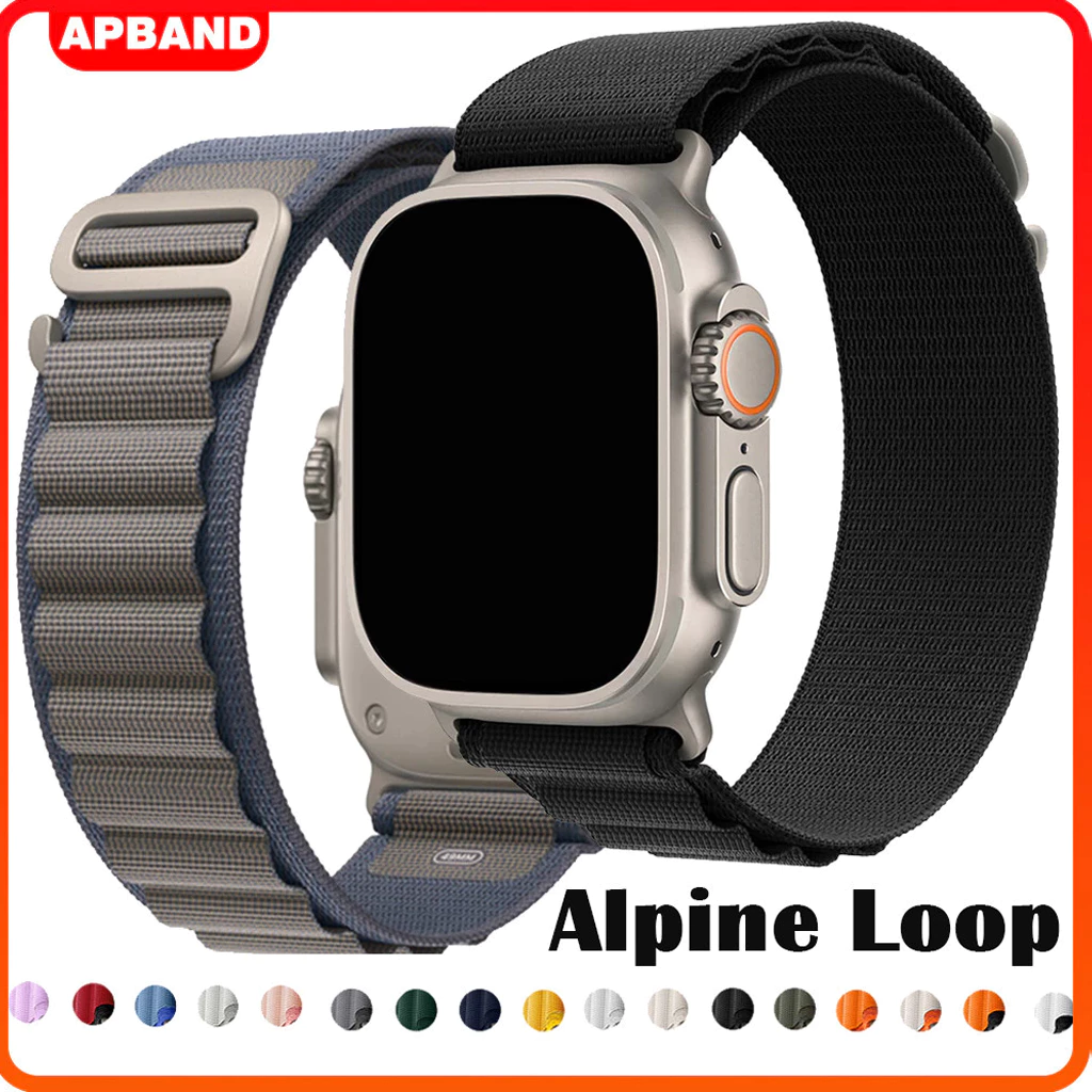 ผ้าอัลไพน์ลูปไนลอนสมาร์ทนาฬิกาสายนาฬิกาสำหรับแอปเปิ้ลนาฬิกา Smart Watch Ultra/SE 3 49มม Series 11 10 9 8 7 46มม 44 40มม