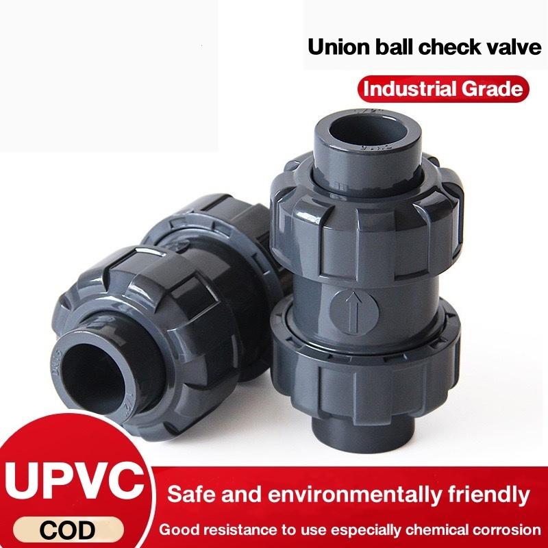 Union ball check valve 2นิ้ว UPVC บอลเช็ควาล์ว บอลวาล์ว ยูเนี่ยน ยูพีวีซี socket weld วาล์วพลาสติก วาล์วสระว่ายน้ำ