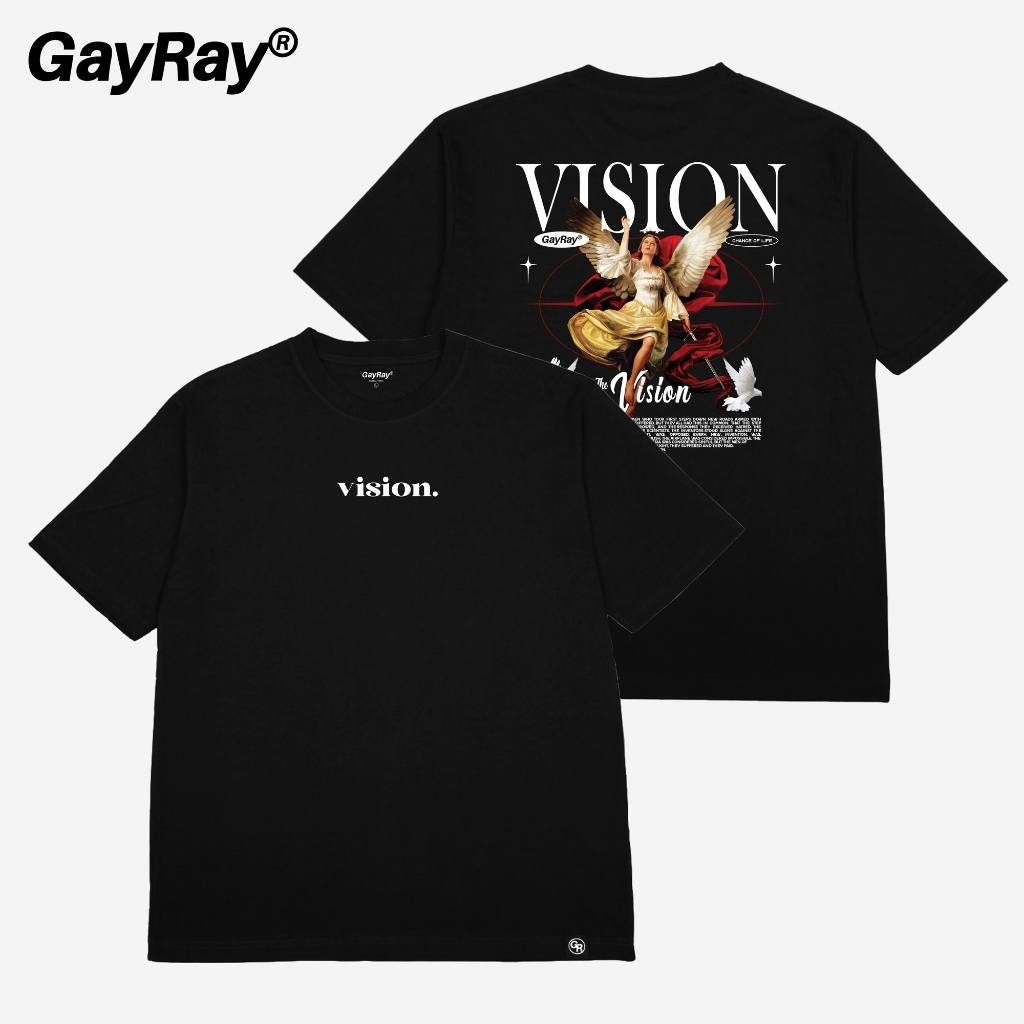 GayRay ⎰VISION.⎱ เสื้อยืดโอเวอร์ไซส์ Cotton 100% นุ่่ม ใส่สบาย