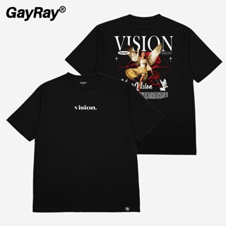 GayRay ⎰VISION.⎱  เสื้อยืดโอเวอร์ไซส์ Cotton 100% นุ่่ม ใส่ส…