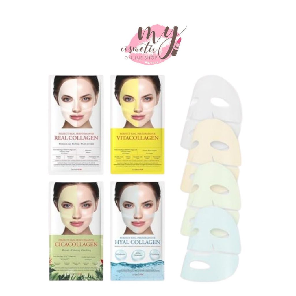 ( แท้ / พร้อมส่ง ) DERMAFIX Perfect Real Performance Collagen Mask ยกซอง8แผ่น