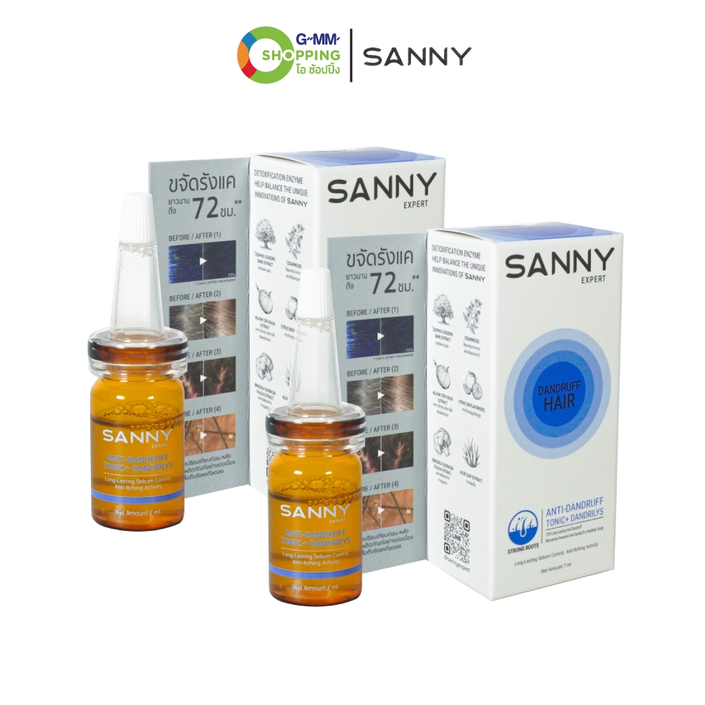 SANNY แซนนี่ แอนตี้-แดนดรัฟ โทนิค พลัส ขจัดรังแค แก้คัน คุมมัน บำรุงหนังศีรษะ ขนาด 6 มล. 2 ขวด #130193