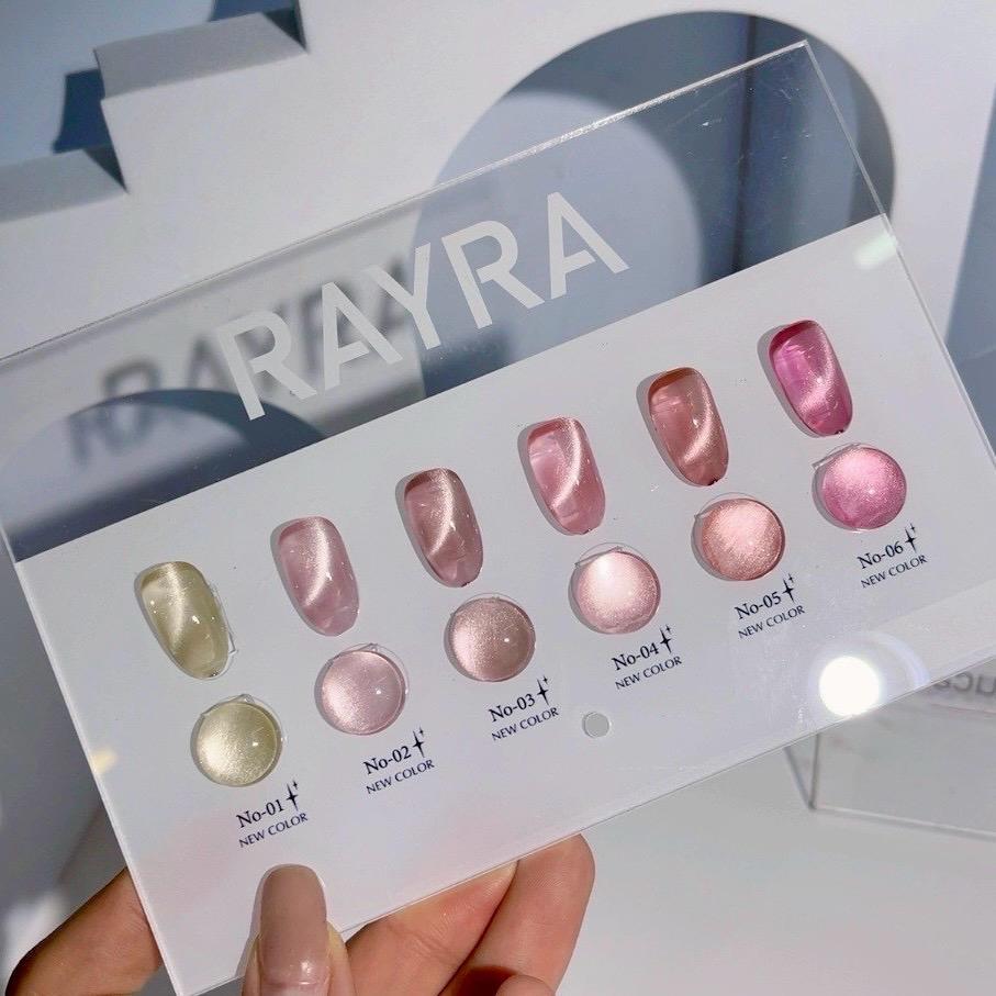แยกขวด / สีเจล Satin Cateye Premium gel RayRa 6 Color โทนหวาน พร้อมชาร์จ RL08