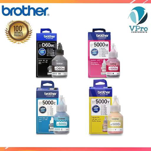 หมึก BROTHER แท้ 💯% (พร้อมกล่อง) BT D60,BT6000BK,,BT5000Y,BT5000M,BT5000C