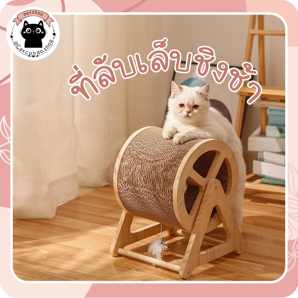 ชิงช้าสวรรค์ ที่ลับเล็บแมว ของเล่นแมว ลูกฟูก วงล้อลับเล็บแมว