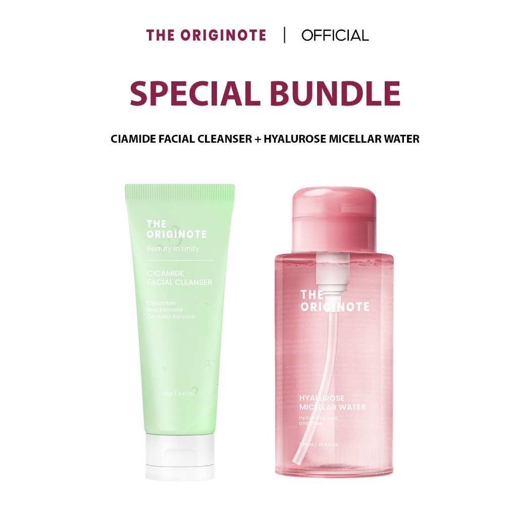 [เซตคู่หน้าสะอาด] The Originote Facial Cleanser + Hyalurose Micellar Water เจลล้างหน้าอ่อนโยนต่อผิว + คลีนเซอร์