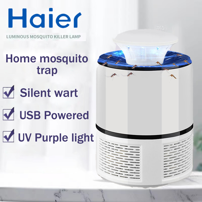 เครื่องกำจัดยุง Haier กับดักรอบทิศทาง360º LEDเครื่องดักยุงไฟฟ้า USB mosquito killer lamp รับประกัน 1ปี