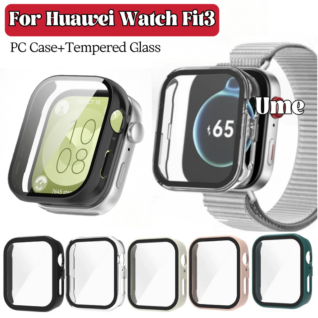 เคส Huawei Watch Fit 3 กระจกนิรภัยสําหรับ Huawei Watch Fit3 สมาร ์Full Covered Huawei watch fit 3 เค