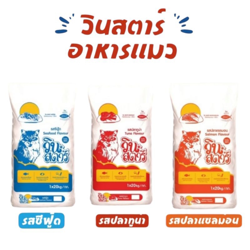 อาหารแมววินสตาร์ ขนาด 1 kg 20 ถุง ยกกระสอบ