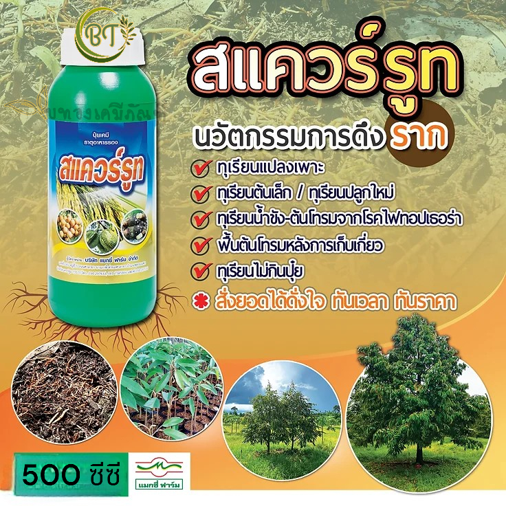 ขนาด 500 ซีซี สแควร์รูท แมกซี่ฟาร์ม น้ำยาเร่งราก กระตุ้นการแตกราก ฟื้นต้นโทรม