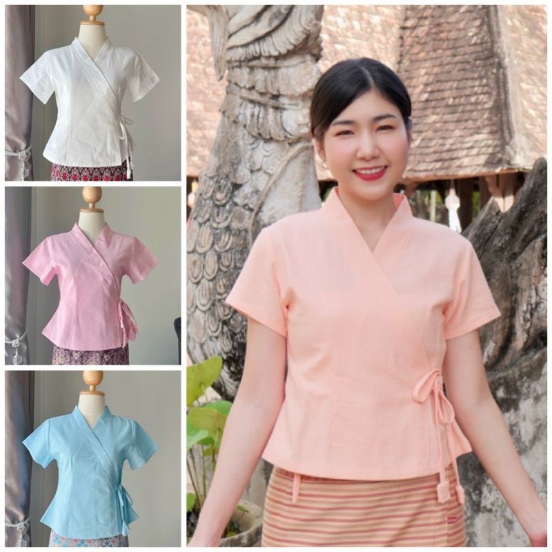 เสื้อผ้าฝ้ายเจ้านางแขนสั้น มีไซส์ 34“-44”