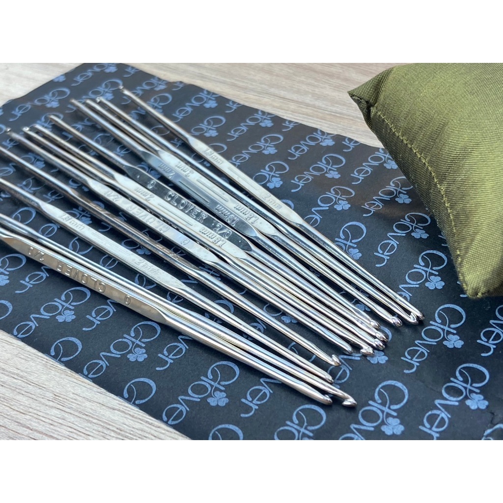 Clover - เข็มโครเชต์สแตนเลสทั้งด้าม Crochet Hooks Nickelled Steel  Made In Japan