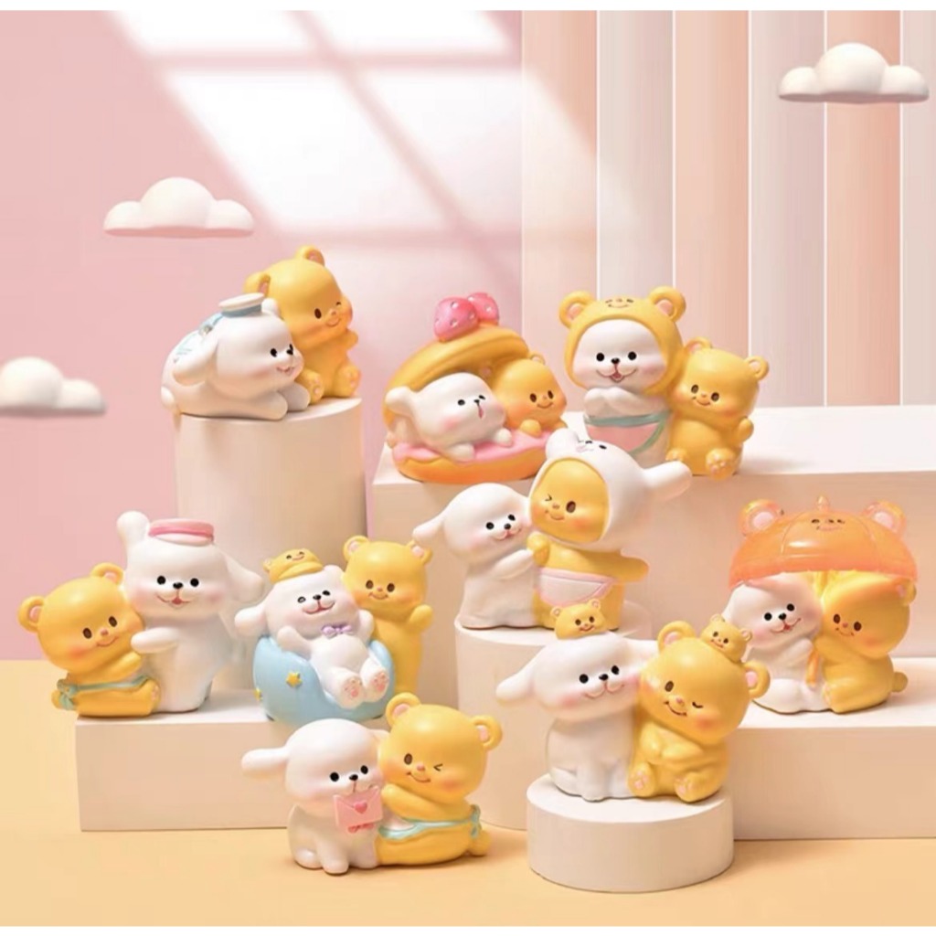 พร้อมส่ง 【โมเดลหมีคู่】 โมเดล ลายการ์ตูน แบบจุ่ม