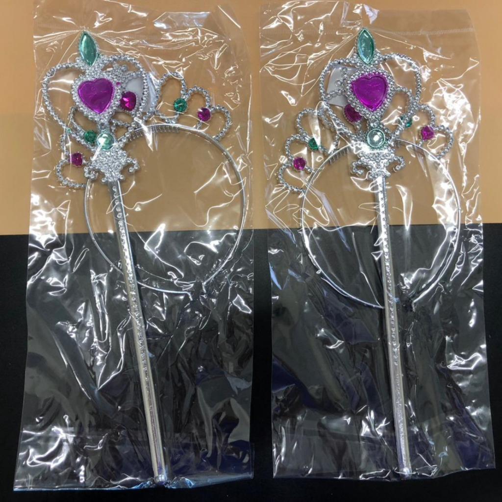 (ยกโหล 12 ชิ้น) No.700  มงกุฎคฑาเจ้าหญิง เครื่องประดับเจ้าหญิง ของเล่น