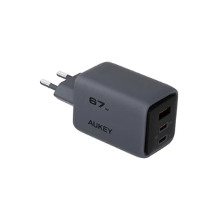 AUKEY PA-C3 Comet 67W หัวชาร์จ GaN 3 พอร์ต PD ชาร์จเร็วแรง สำหรับ iPhone 17 Pro Max และ Samsung S25