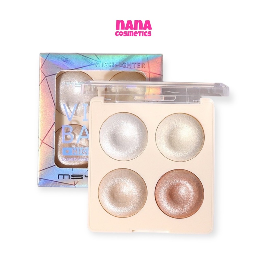 MSYAHO VIVID BAKED HIGHLIGHTER YH632C ไฮไลท์ 4 สี ชิมเมอร์ละเอียด ประกายมุก