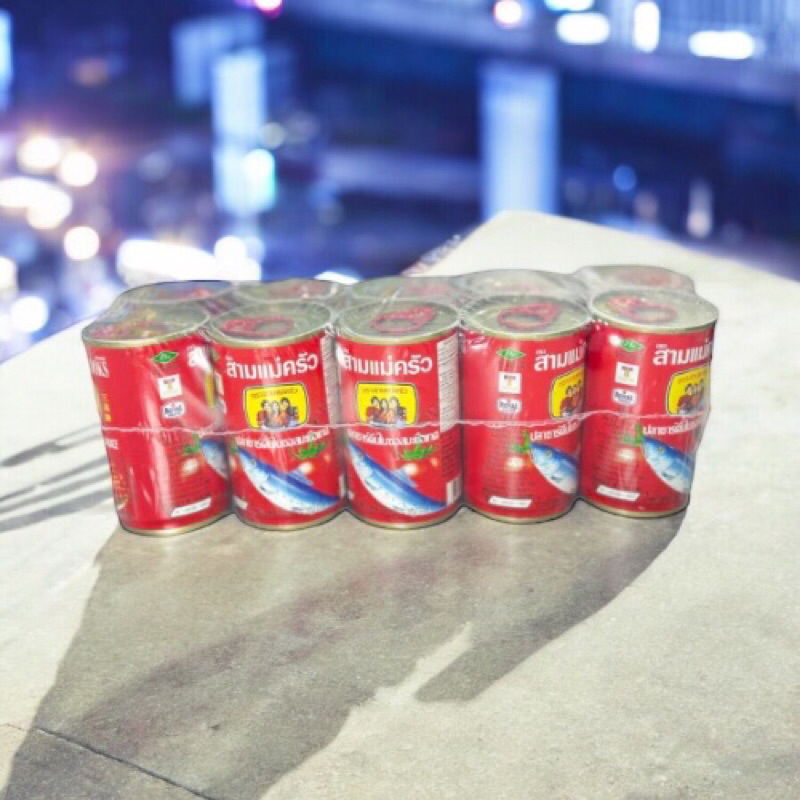 พร้อมส่ง!!ส่งไว!!!ปลากระป๋องสามแม่ครัว ปลาซาร์ดีนในซอสมะเขือเทศ ฝาดึง (แพ็ค 10 ) 155g*10