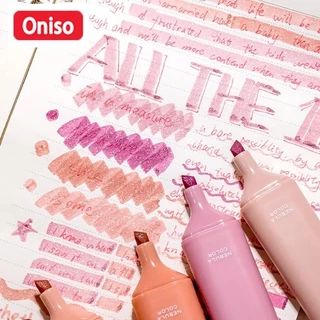 ปากกาไฮไลท์ กากเพชร 4 สี ตรา Oniso โอนิโซะ รุ่น 7621 แห้งไว ไม่เลอะมือ เน้นข้อความ nebula color