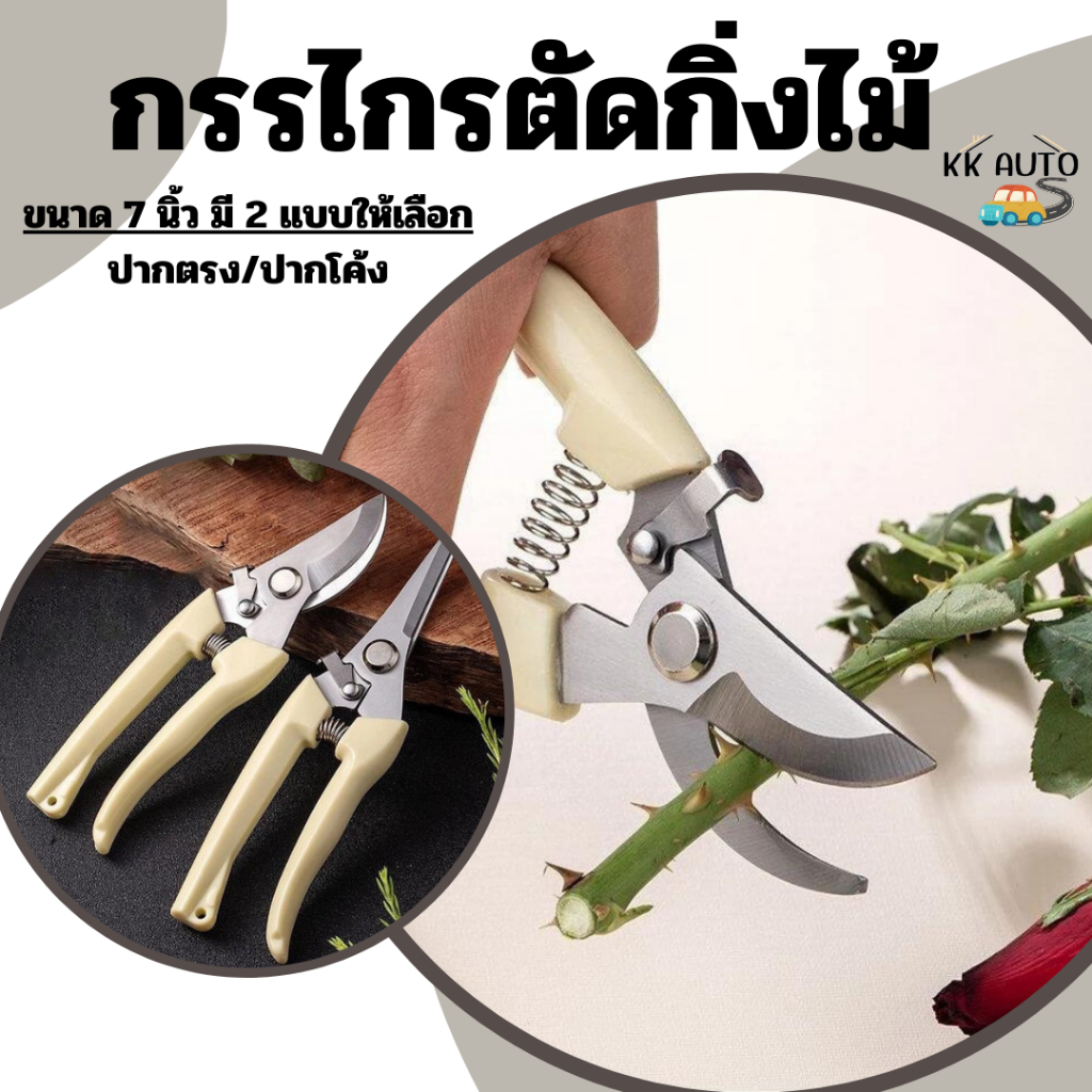 กรรไกรตัดกิ่งไม้ 7 นิ้ว กรรไกรแต่งกิ่ง กรรไกร ใบมีสแตนเลส ด้ามกระชับมือ ราคา/ชิ้น สินค้าในไทย