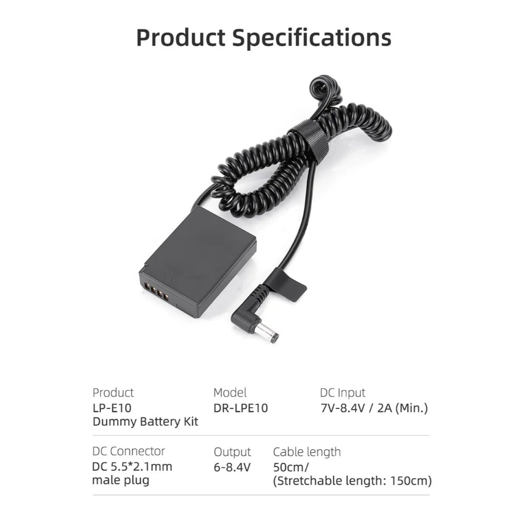 KingMa Dummy Canon LP-E10 แบตไลฟ์สด DC Coupler LPE10 for 1200D 1300D 1500D 3000D 4000D (ประกัน1ปี)