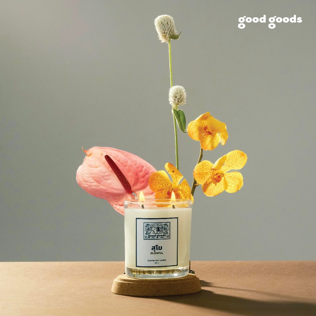 เทียนไขถั่วเหลืองธรรมชาติ Good Goods