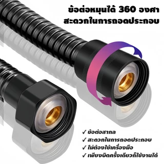 สายฝักบัว 1.5-3 เมตร วัสดุสแตนเลส ถึกทน ไม่รั่ว ไม่ซึม ทนต่อแรงดัน ท่อฝักบัว สายอาบน้ำ อะไหล่ห้องน้ำ ท่อฝักบัว พร้อมส่ง