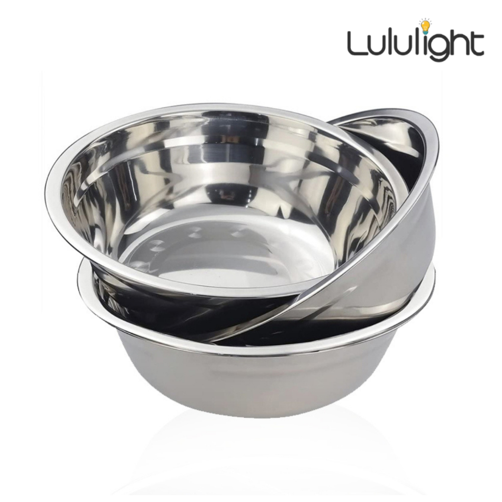 กะละมังสแตนเลส ชามซุปสแตนเลส ชามสเตนเลส soup basin ขนาด 14 18 22 24cm เนื้อสเตนเลสแท้เกรดอาหาร ปลอดภัย lululight