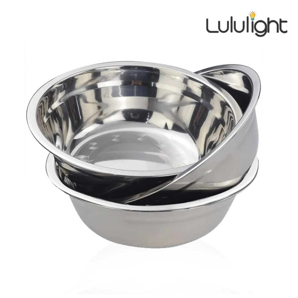 กะละมังสแตนเลส ชามซุปสแตนเลส ชามสเตนเลส soup basin ขนาด 14 18 22 24cm เนื้อสเตนเลสแท้เกรดอาหาร ปลอดภัย lululight