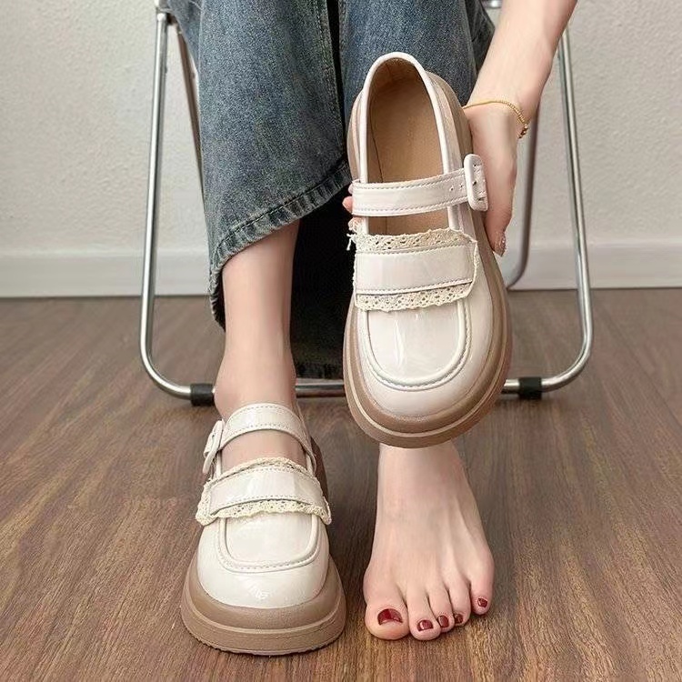🔥สินค้าในไทย🔥รองเท้าหนังผู้หญิง รองเท้าโลฟเฟอร์ สไตล์อังกฤษ พื้นรองเท้าหนา สวมใส่สบาย ไม่กัดเท้า